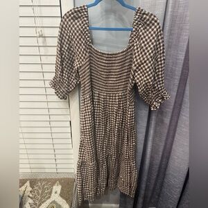 Madewell gingham midi dress